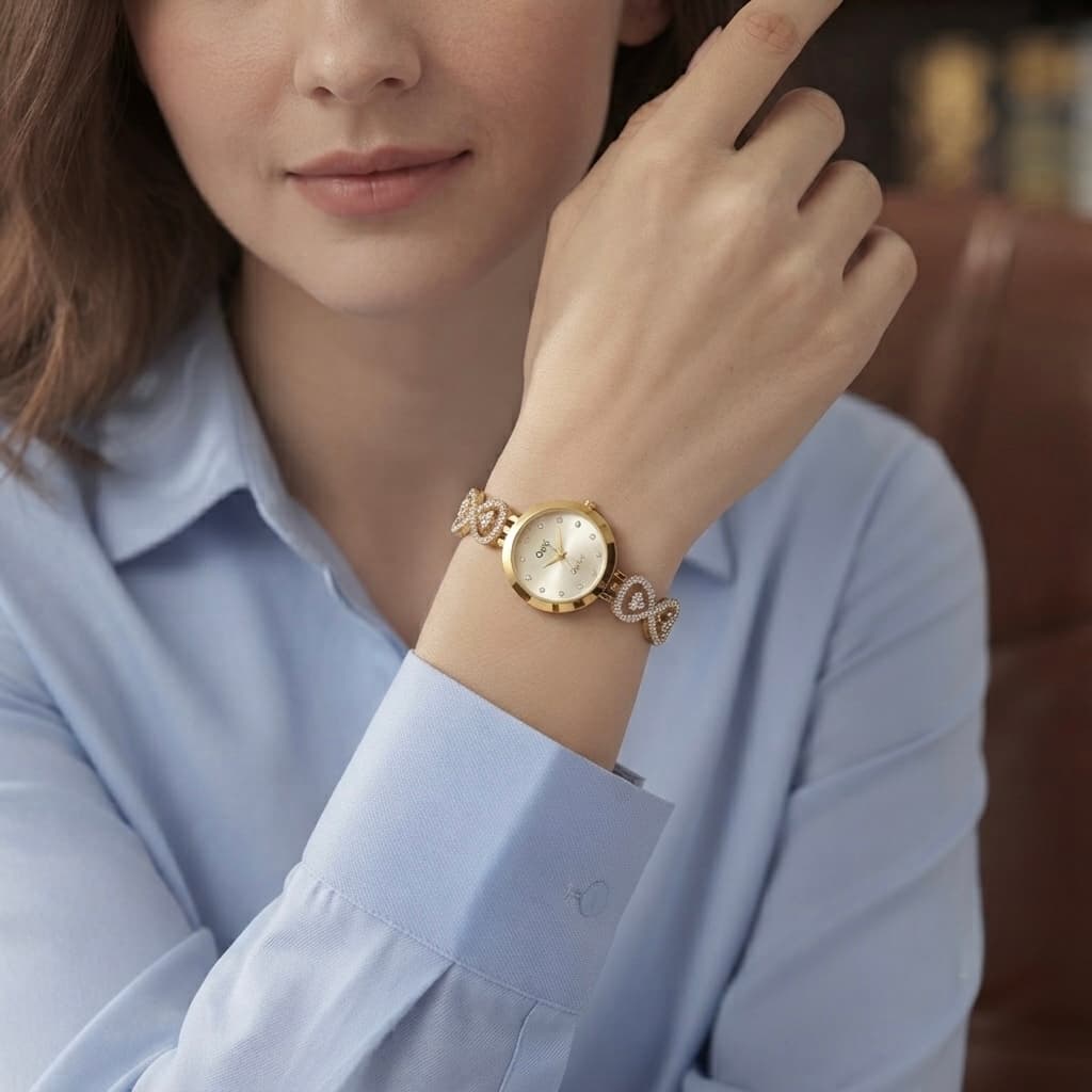 Women’s Gold-Tone Infinity Pendant Quartz Watch